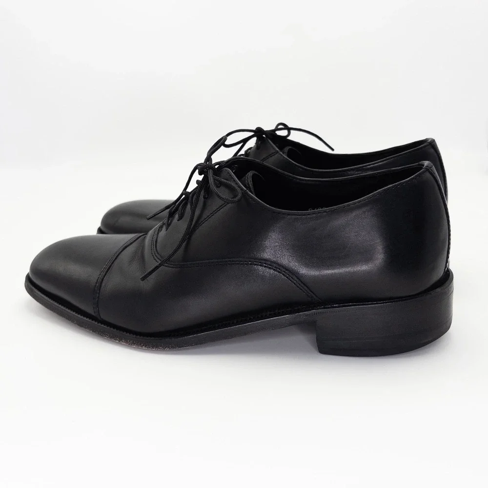 Florsheim Men's Black Leather Cap Toe Oxford Dress Shoes Size 8D Lace Up